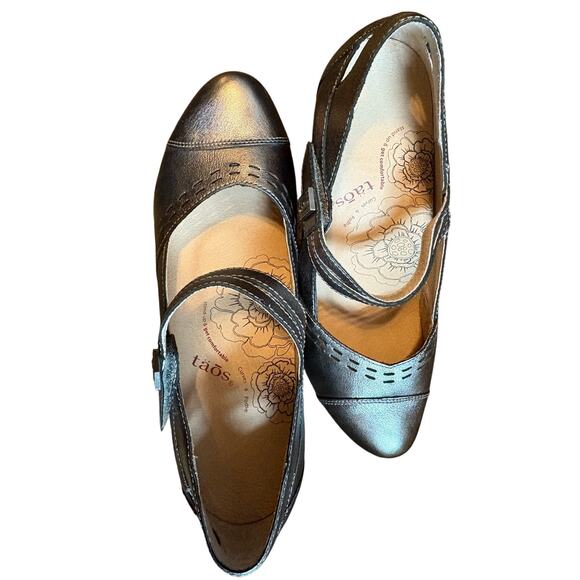 Taos Stunner US 9 UK 40 Pewter Leather Mary Jane Comfy Casual Small Heel - Picture 7 of 10